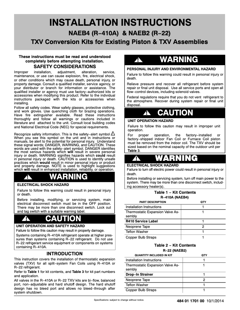 Page 1 de la notice Manuel utilisateur Arcoaire FXM4X2400AL