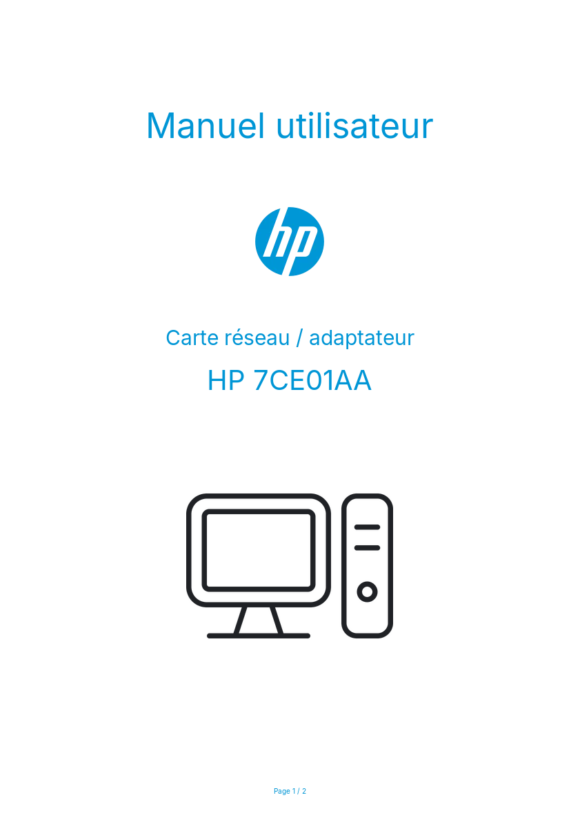 Page n°1 - Manuel utilisateur HP 7CE01AA