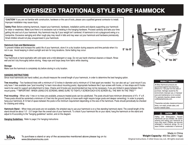Page 1 de la notice Manuel utilisateur Bliss Outdoors BH-401RP