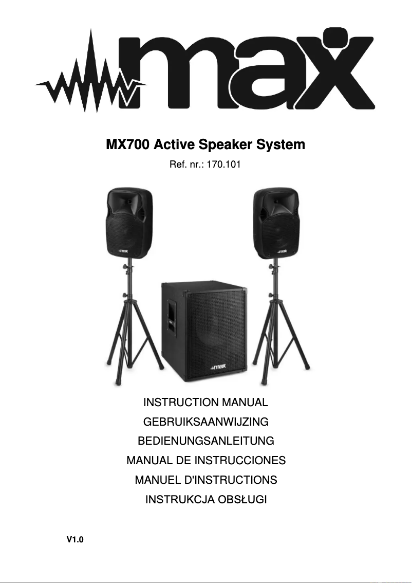 Page 1 de la notice Manuel utilisateur MAX MX700