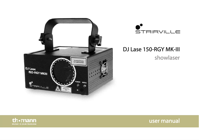 Image de la première page du manuel de l'appareil DJ Lase 150-RGY MK-III