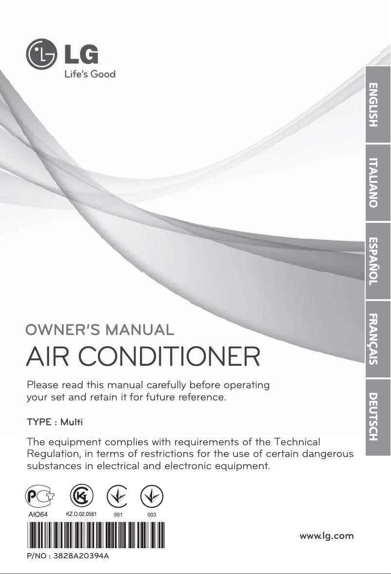 Page 1 de la notice Manuel utilisateur LG MC12AHV