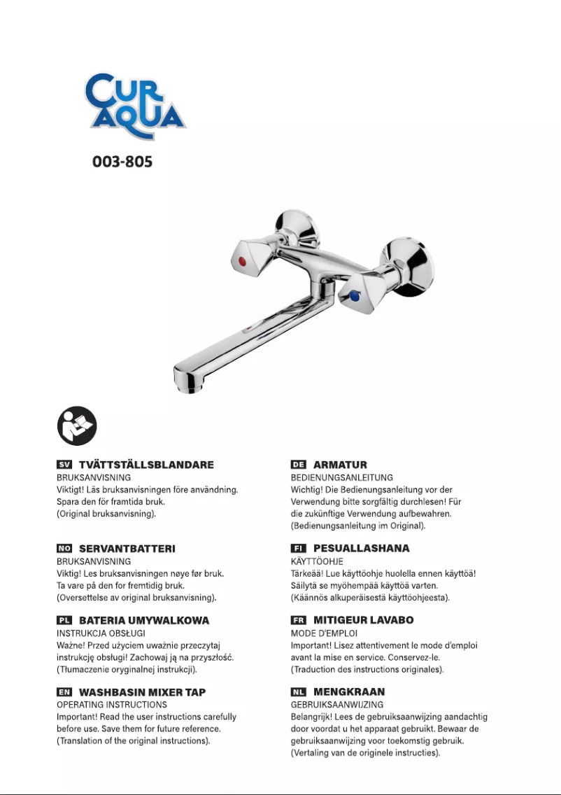 Page 1 de la notice Manuel utilisateur CurAqua 003805