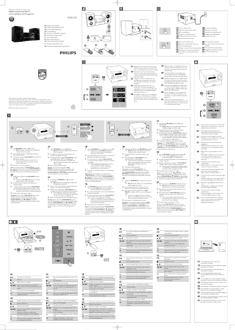 Page n°1 - Guide de démarrage rapide Philips BTB1370
