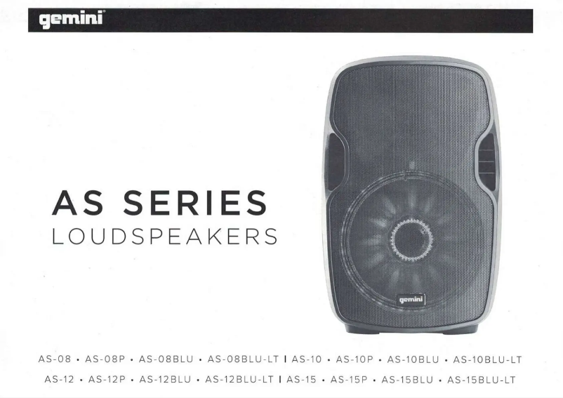 Page n°1 - Manuel utilisateur Gemini AS-08P