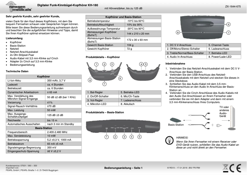 Page n°1 - Manuel utilisateur Newgen Medicals KH-180