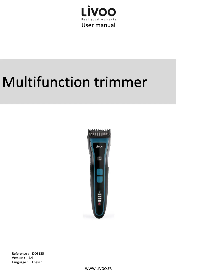 Image de la première page du manuel de l'appareil DOS185