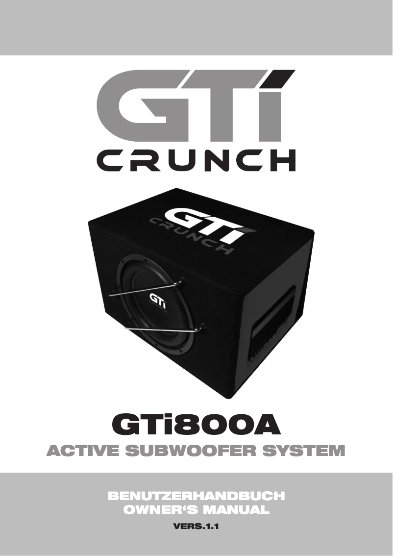 Página 1 del manual Manual de usuario Crunch GTi800A