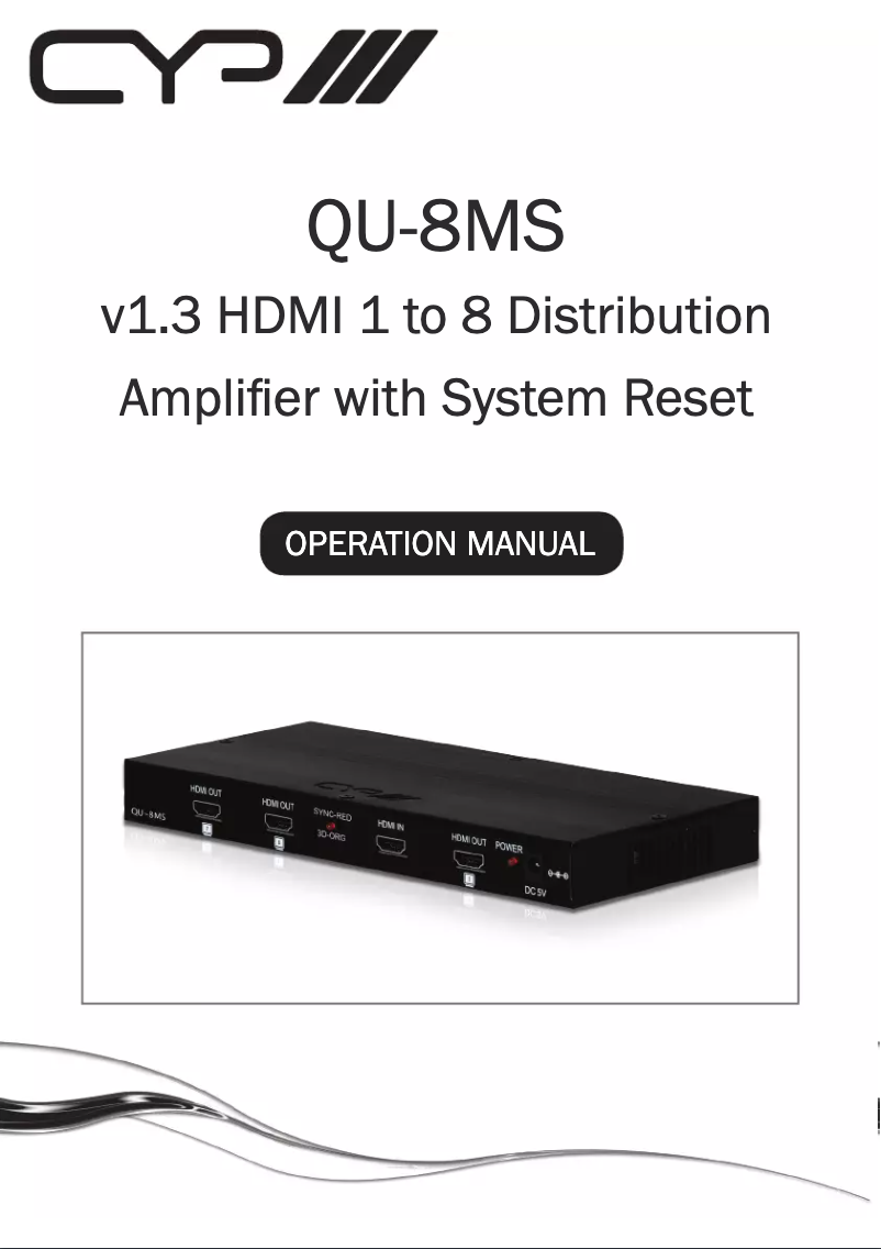 Page 1 of the manual User Manual CYP RE-HDEQ