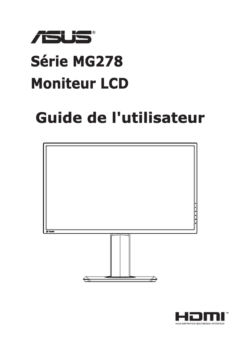 Page n°1 - Manuel utilisateur Asus MG278Q