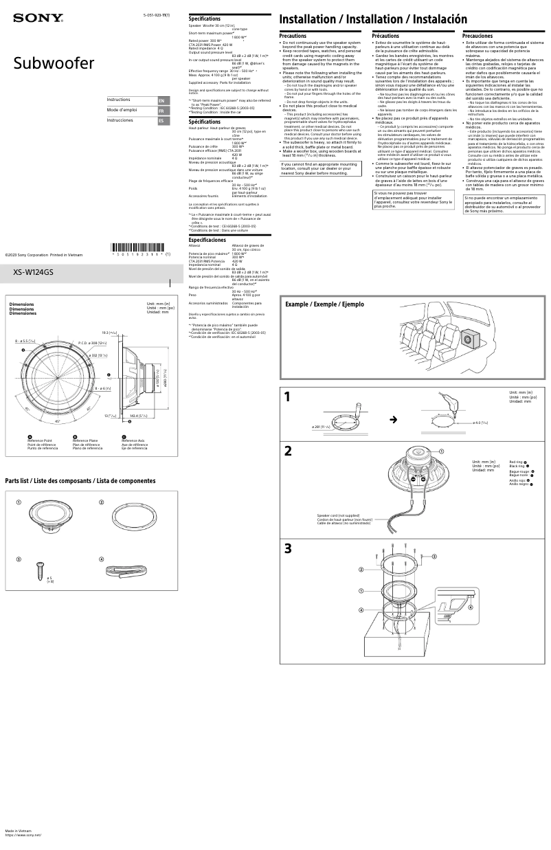 Imagen de la primera página del manual del dispositivo XS-W124GS