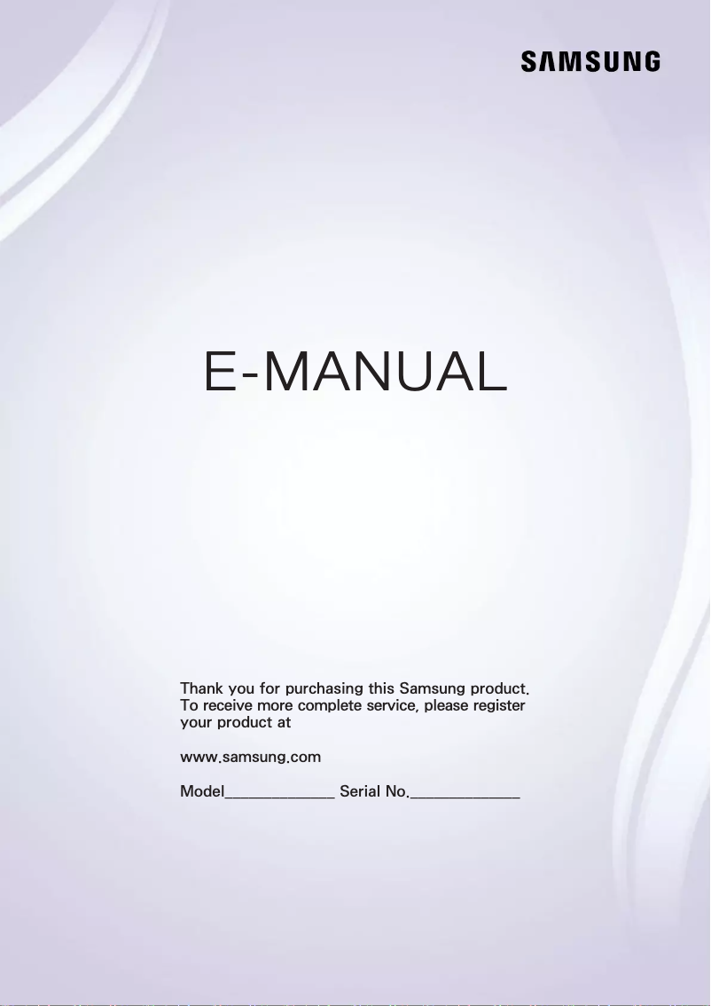 Page 1 de la notice Manuel utilisateur Samsung HU8500