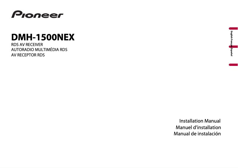 Page n°1 - Guide d'installation Pioneer DMH-1500NEX