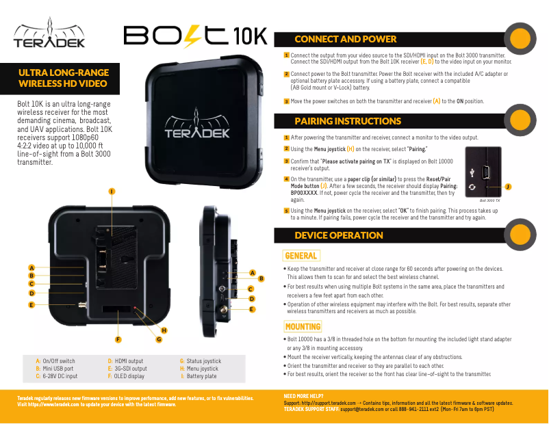 Página 1 del manual Manual de usuario Teradek Bolt 500