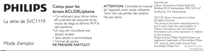 Page n°1 - Manuel utilisateur Philips SVC1119M