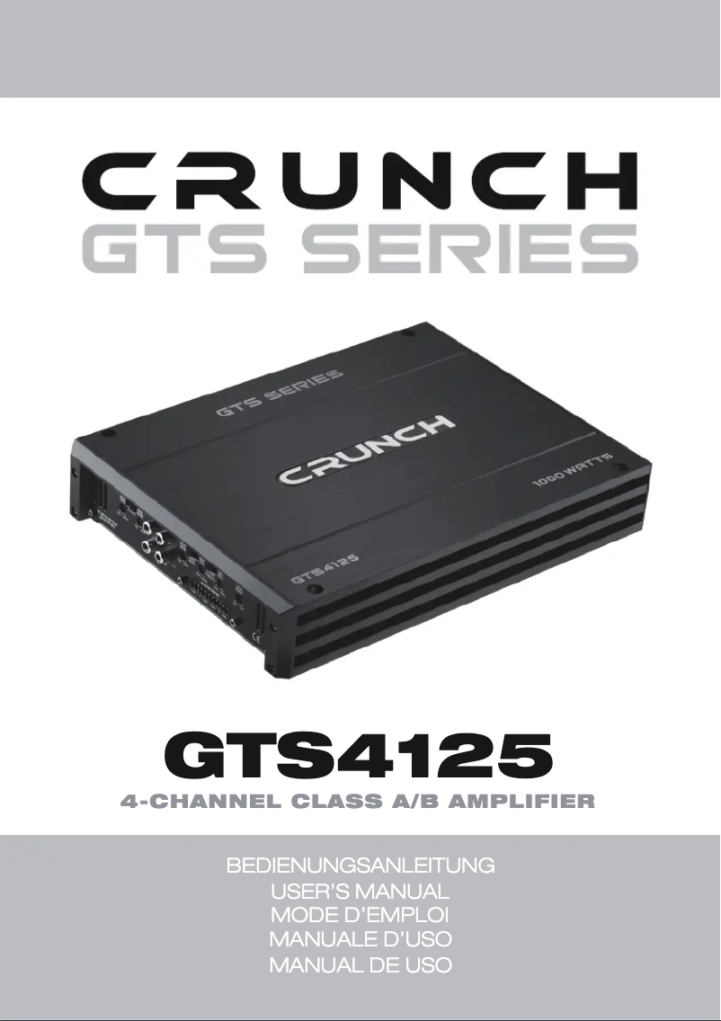 Page n°1 - Manuel utilisateur Crunch GTS4125