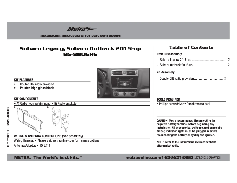 Image de la première page du manuel de l'appareil 95-8906HG
