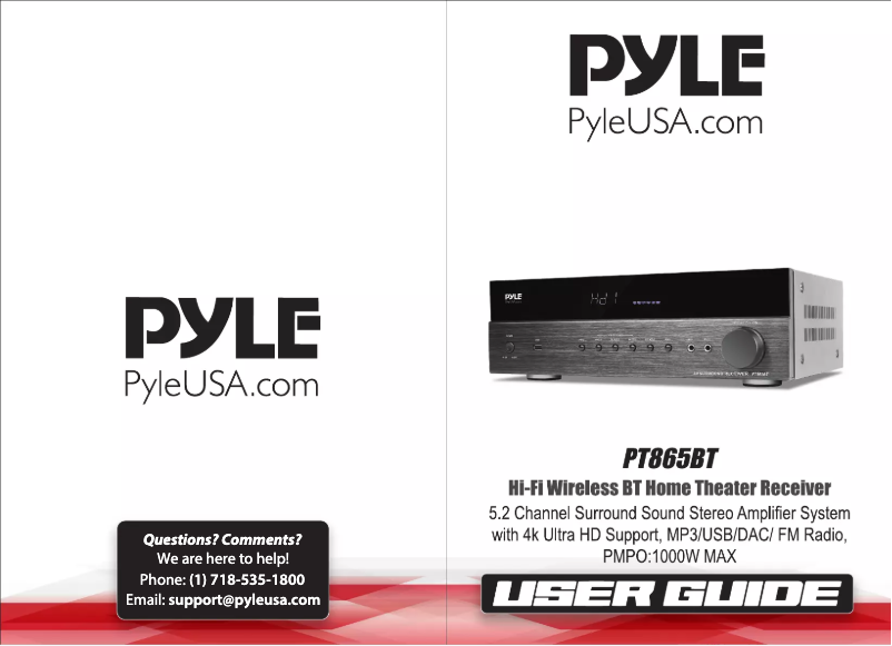 Página 1 del manual Manual de usuario Pyle PT865BT