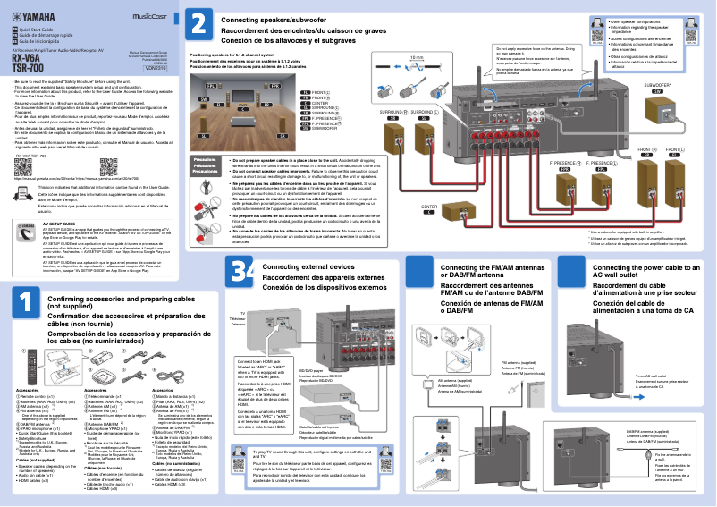 Image de la première page du manuel de l'appareil RX-V6ABL