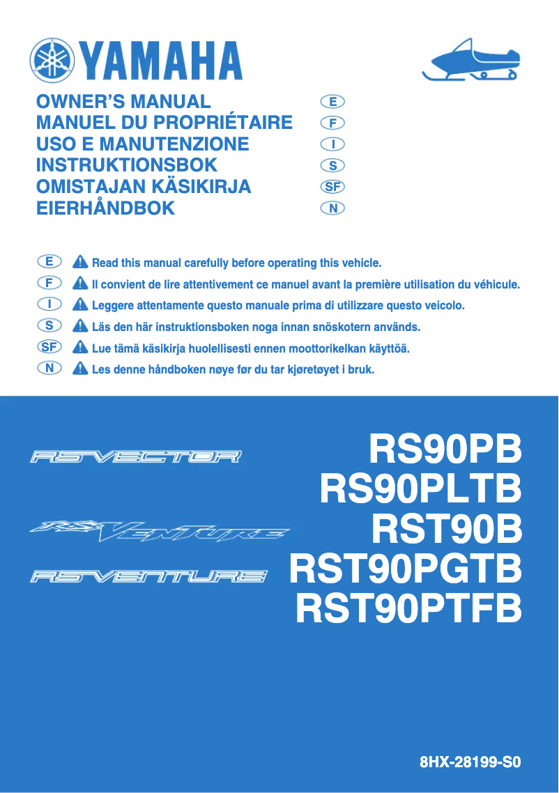 Page 1 of the manual User Manual Yamaha RS Venture GT (2012)