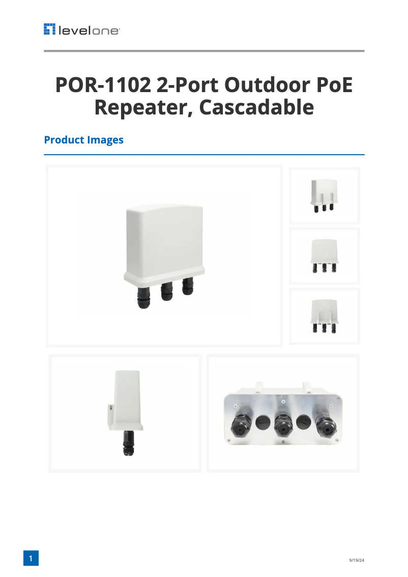 Page n°1 - Fiche technique LevelOne POR-1102