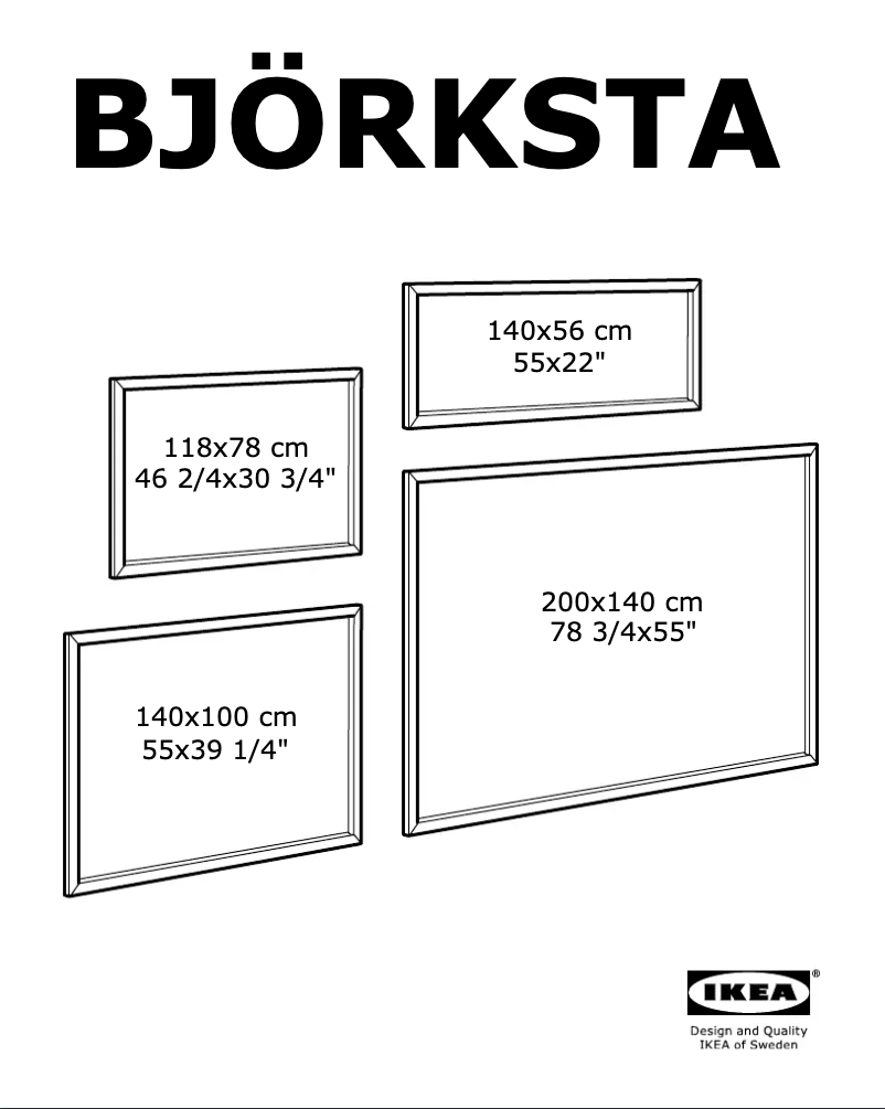 Page 1 de la notice Manuel utilisateur Ikea BJORKSTA (140x56)