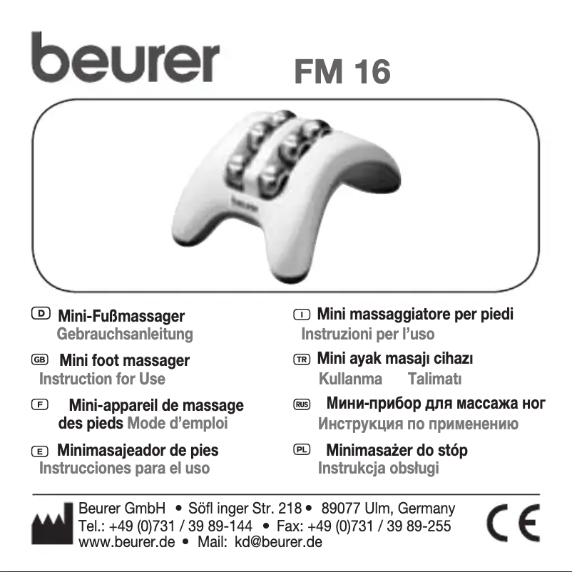 Page 1 de la notice Manuel utilisateur Beurer FM 16