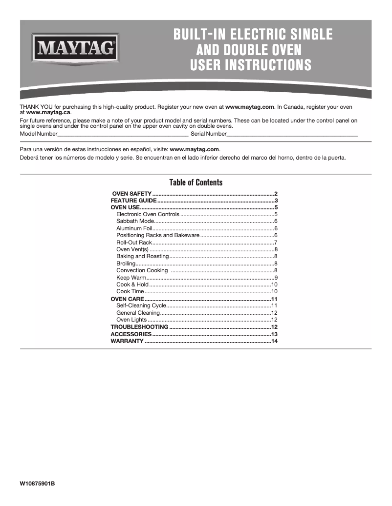 Page 1 de la notice Mode d'emploi Maytag MEW9530FZ