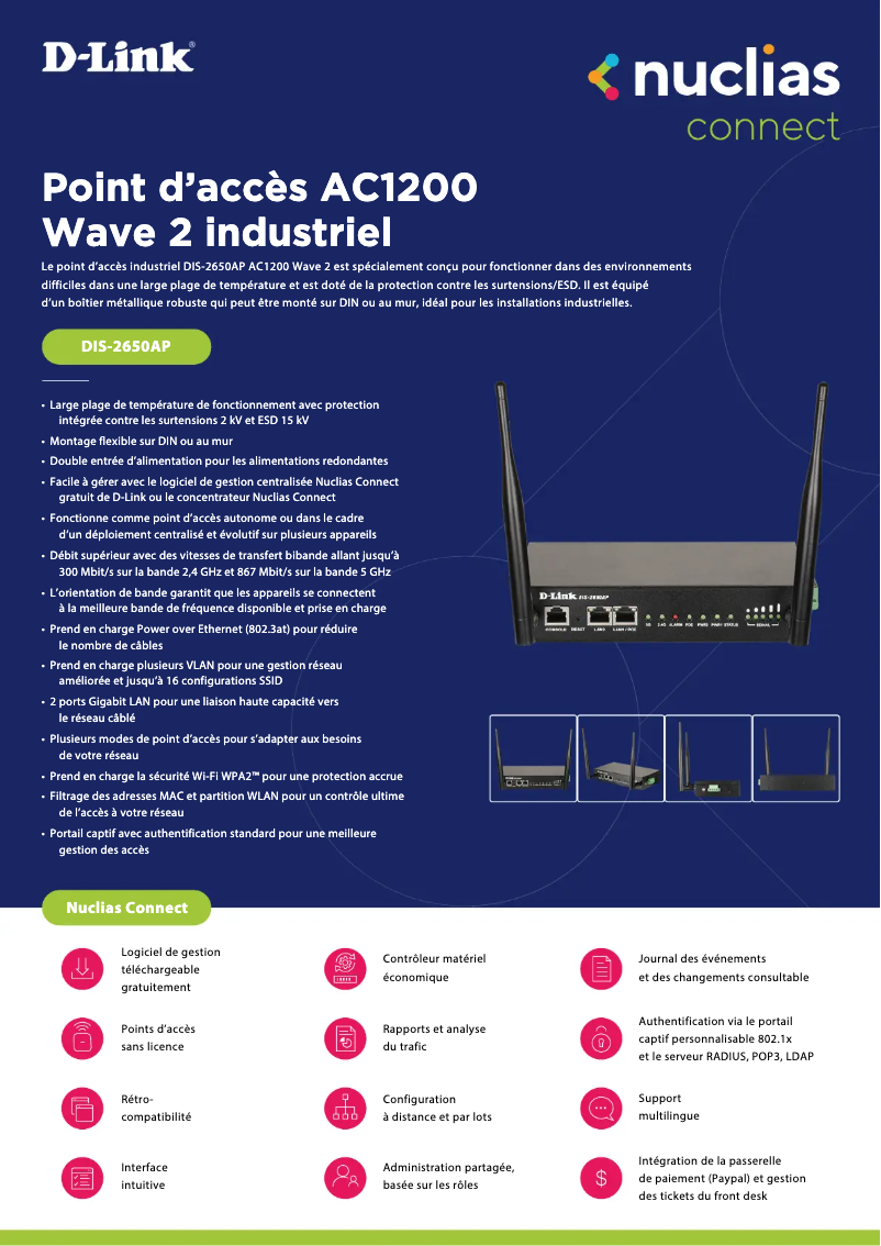 Page 1 de la notice Fiche technique D-Link DIS-2650AP