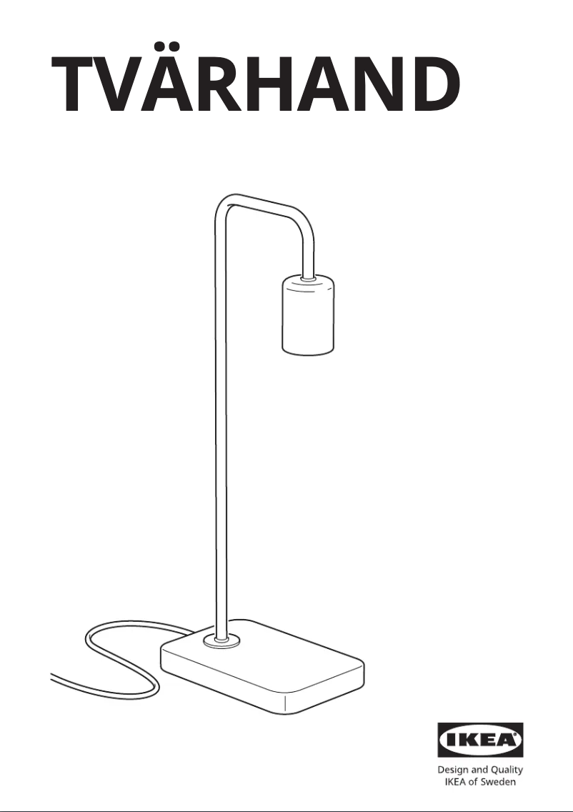 Image de la première page du manuel de l'appareil TVÄRHAND 805.184.09