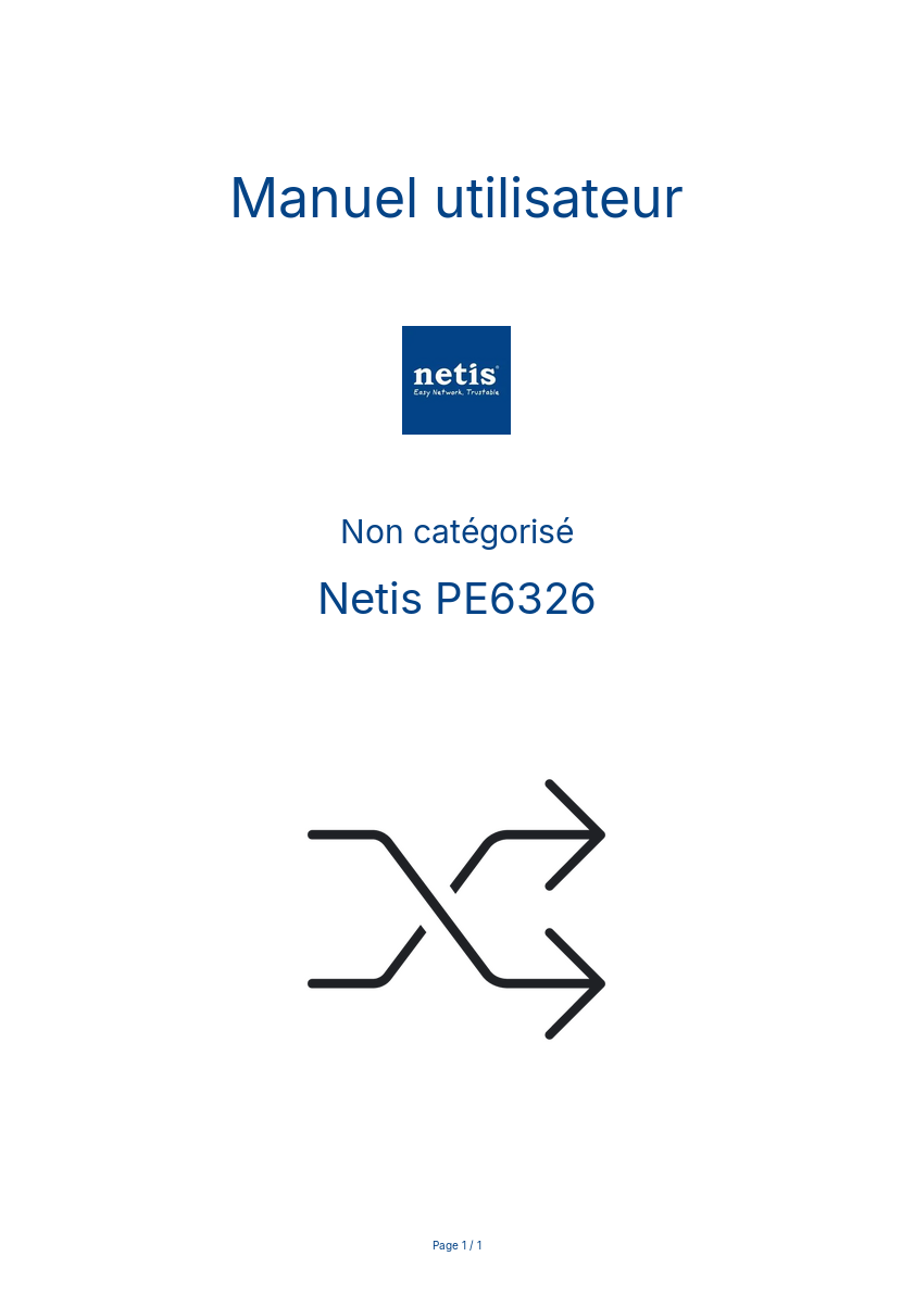 Image de la première page du manuel de l'appareil PE6326