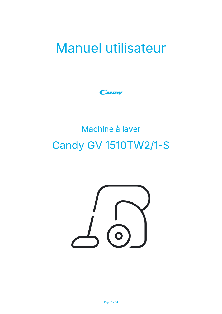 Image de la première page du manuel de l'appareil GV 1510TW2/1-S