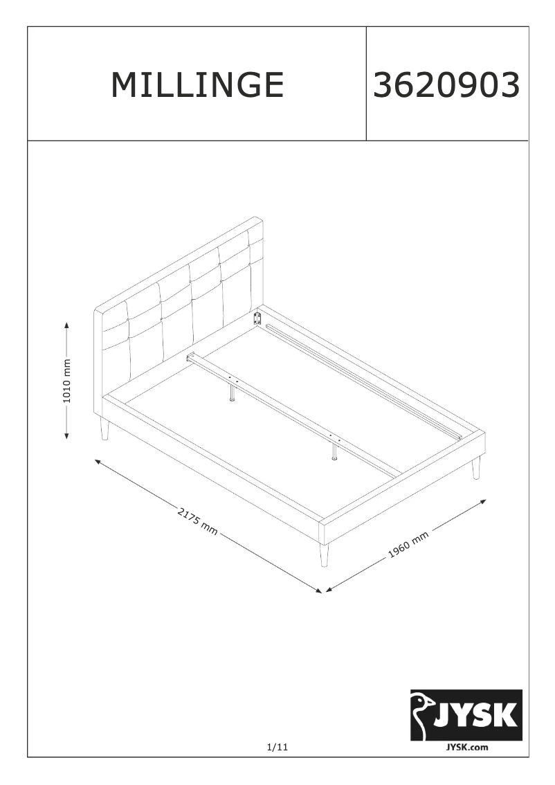 Página 1 del manual Manual de usuario JYSK Millinge (180x200)