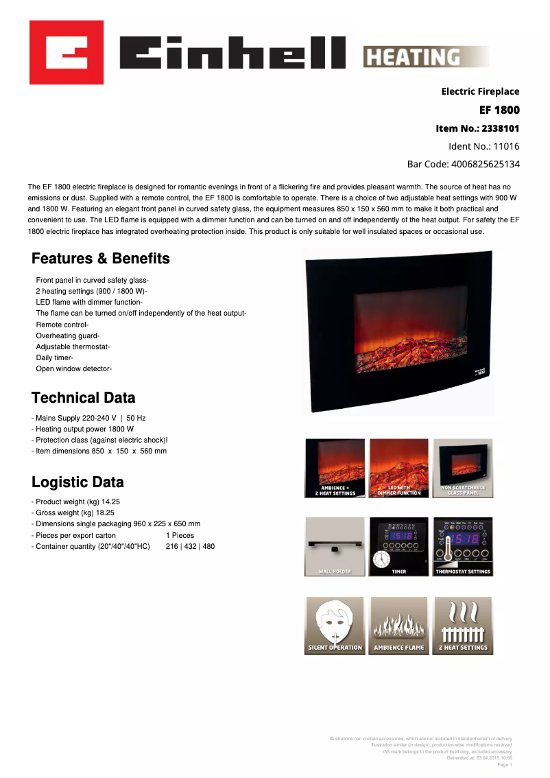 Image de la première page du manuel de l'appareil EF 1800