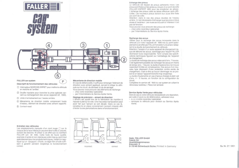 Page n°1 - Manuel utilisateur Faller 161900