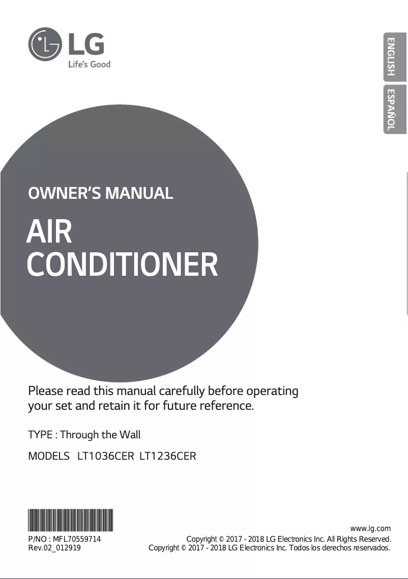 Page n°1 - Manuel utilisateur LG LT1236CER