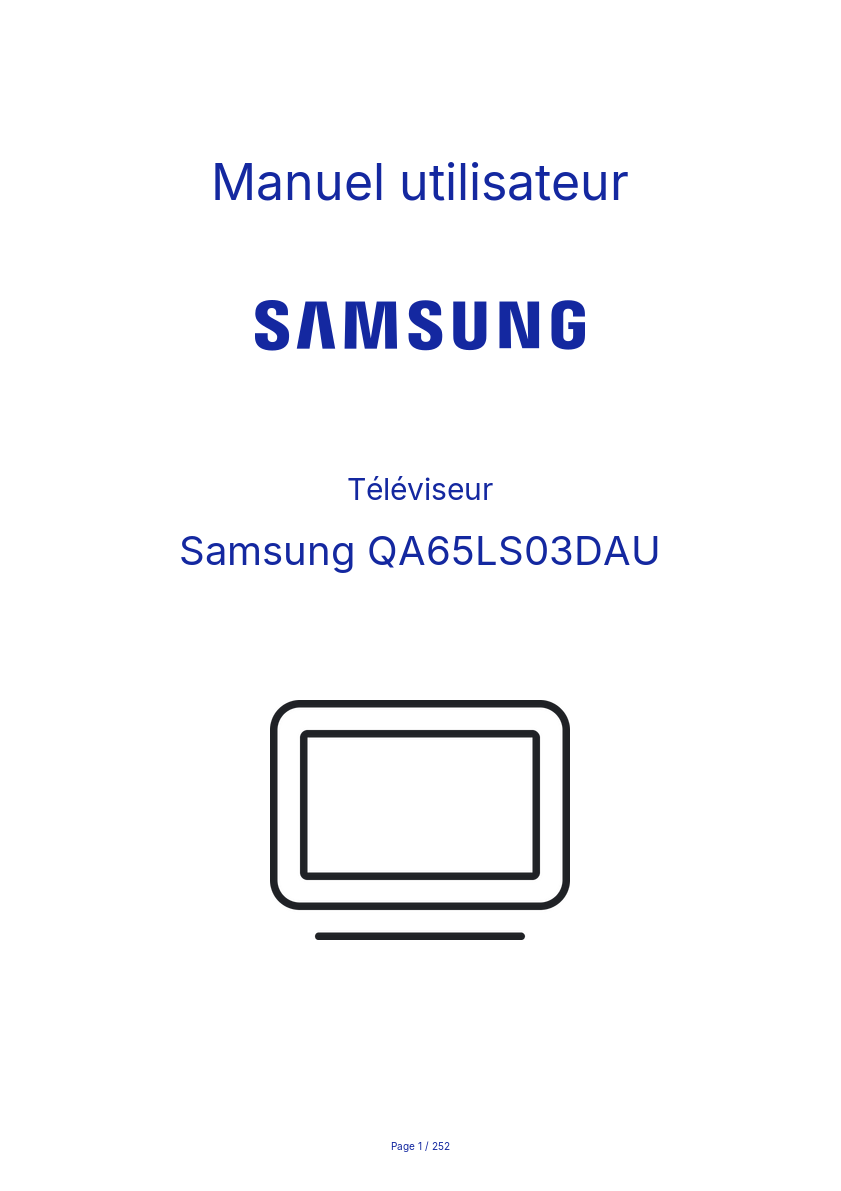 Page n°1 - Manuel utilisateur Samsung QA65LS03DAU