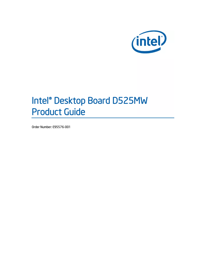 Page 1 de la notice Manuel utilisateur Intel D525MW
