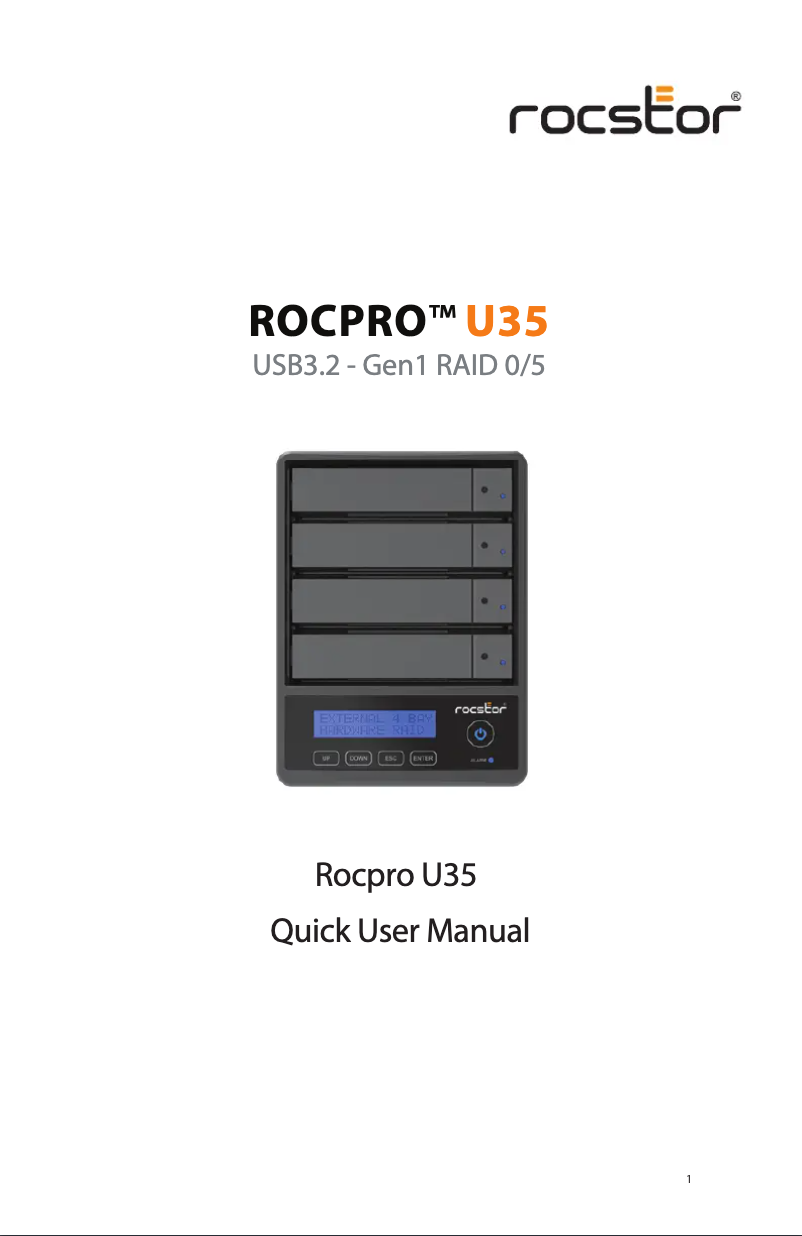 Página 1 del manual Manual de usuario Rocstor Rocpro U33