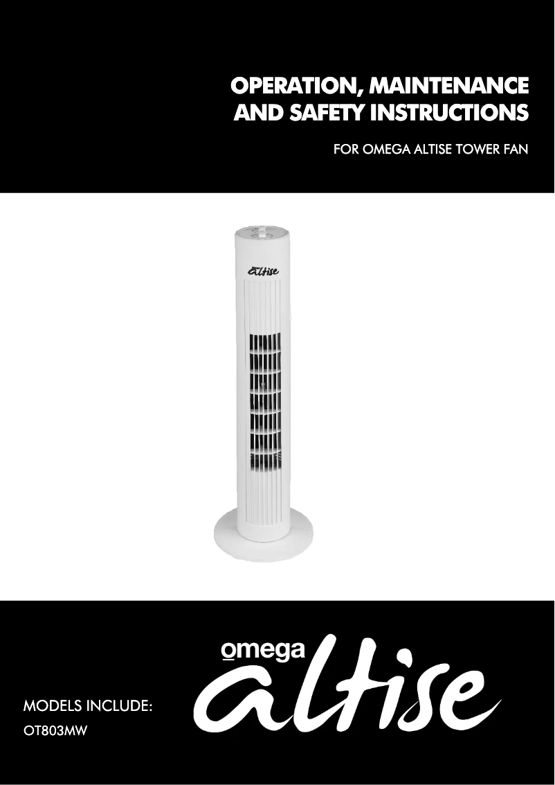 Page n°1 - Manuel utilisateur Omega Altise OT803MW