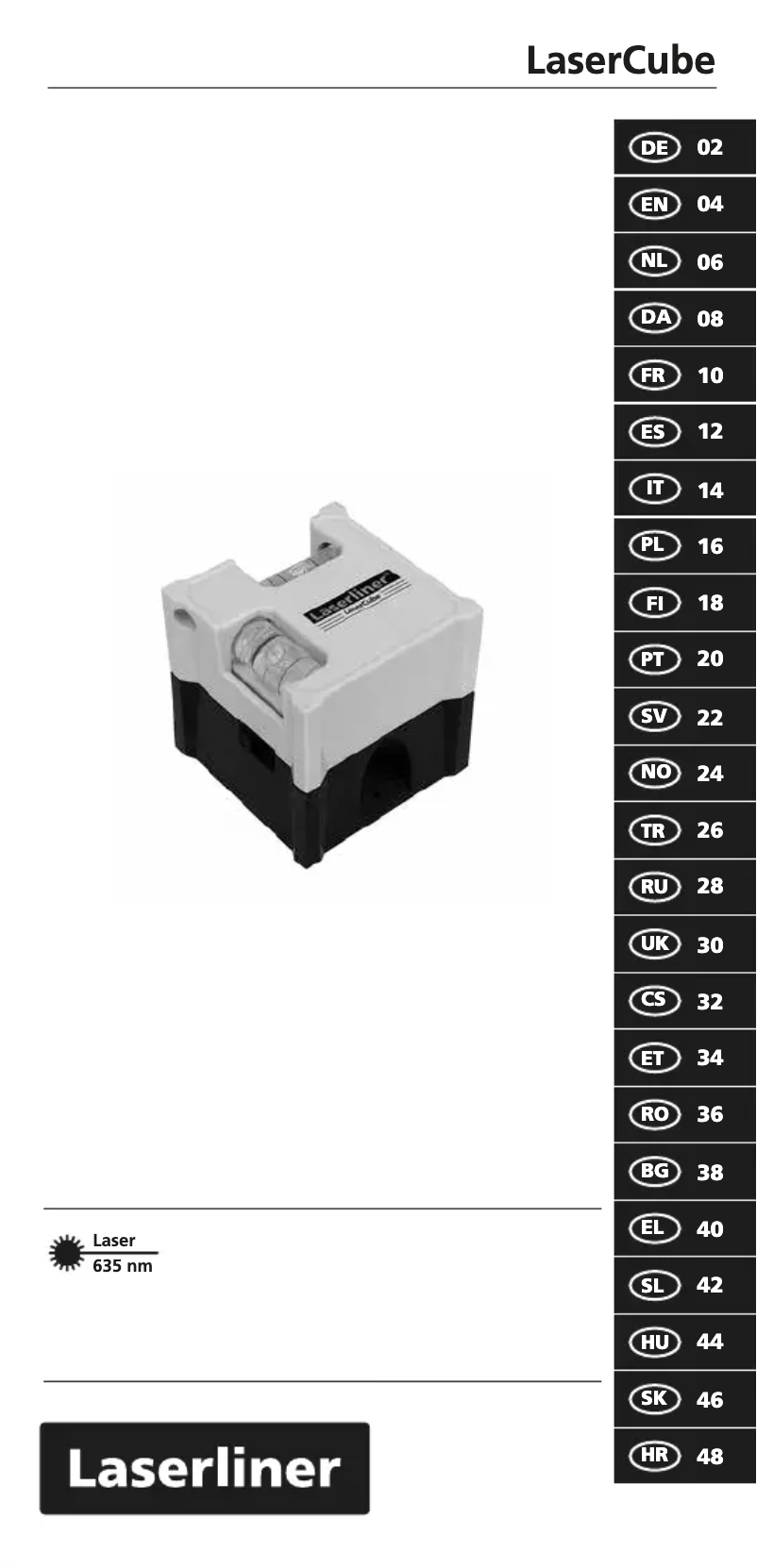 Page n°1 - Manuel utilisateur Laserliner LaserCube