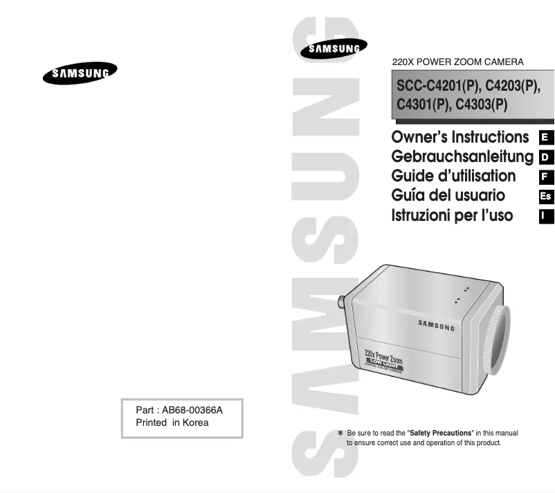 Page 1 de la notice Manuel utilisateur Samsung SCC-C4303AP