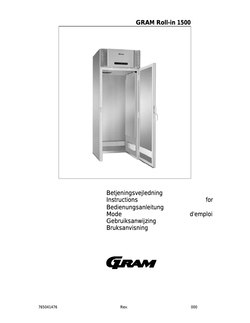 Page 1 de la notice Manuel utilisateur Gram Roll-in 1500