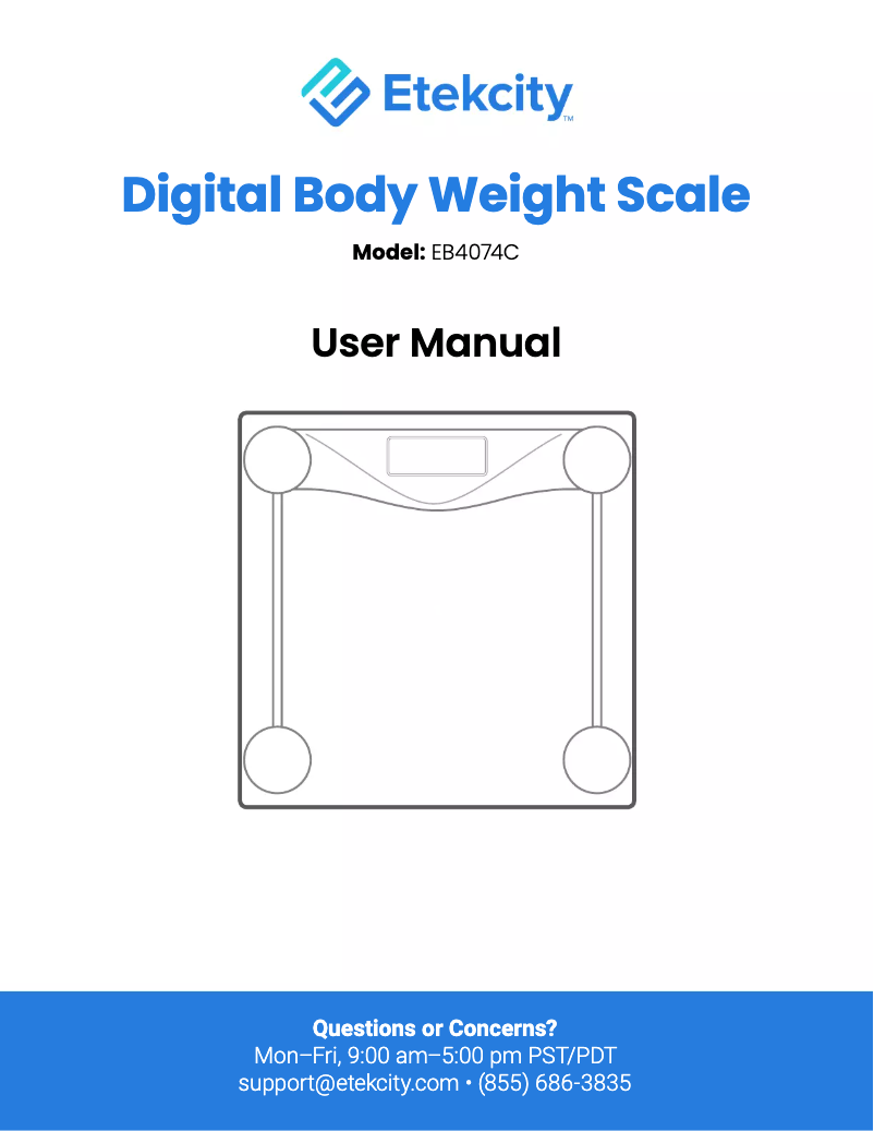Page 1 de la notice Manuel utilisateur Etekcity EB4074C