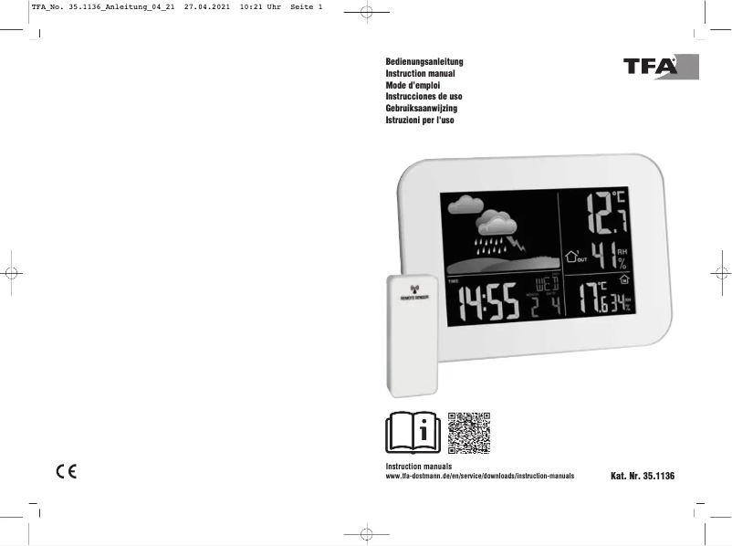 Página 1 del manual Manual de usuario TFA 35.1136.02