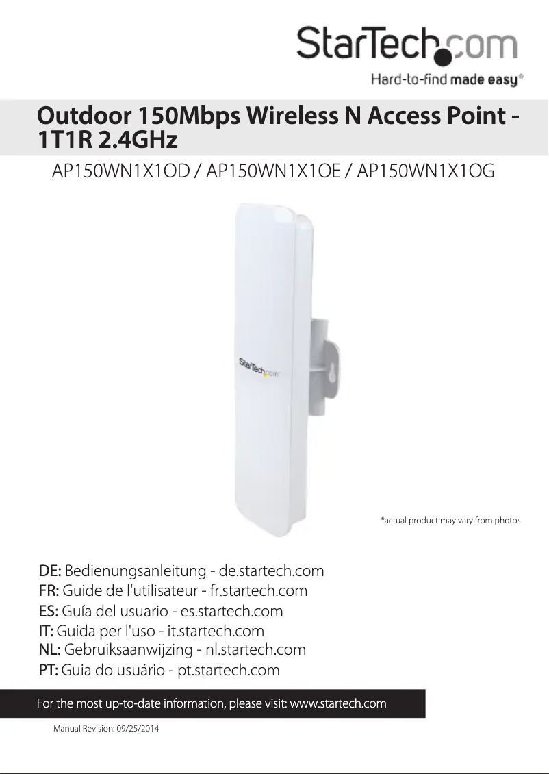 Page n°1 - Manuel utilisateur StarTech.com AP150WN1X1OG