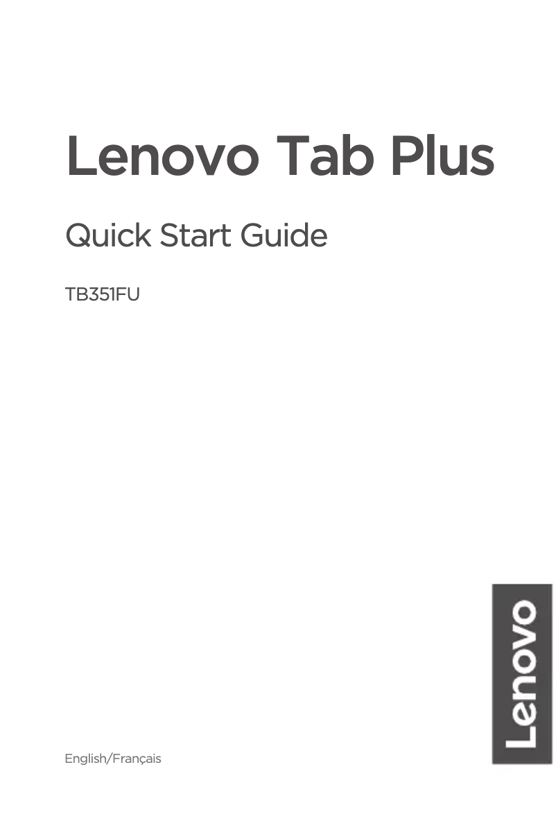 Page n°1 - Guide de démarrage rapide Lenovo Tab Plus