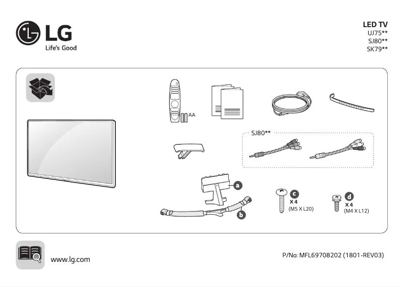 Image de la première page du manuel de l'appareil 55UJ752V
