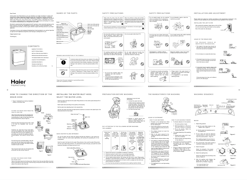 Image de la première page du manuel de l'appareil XPB65-114D
