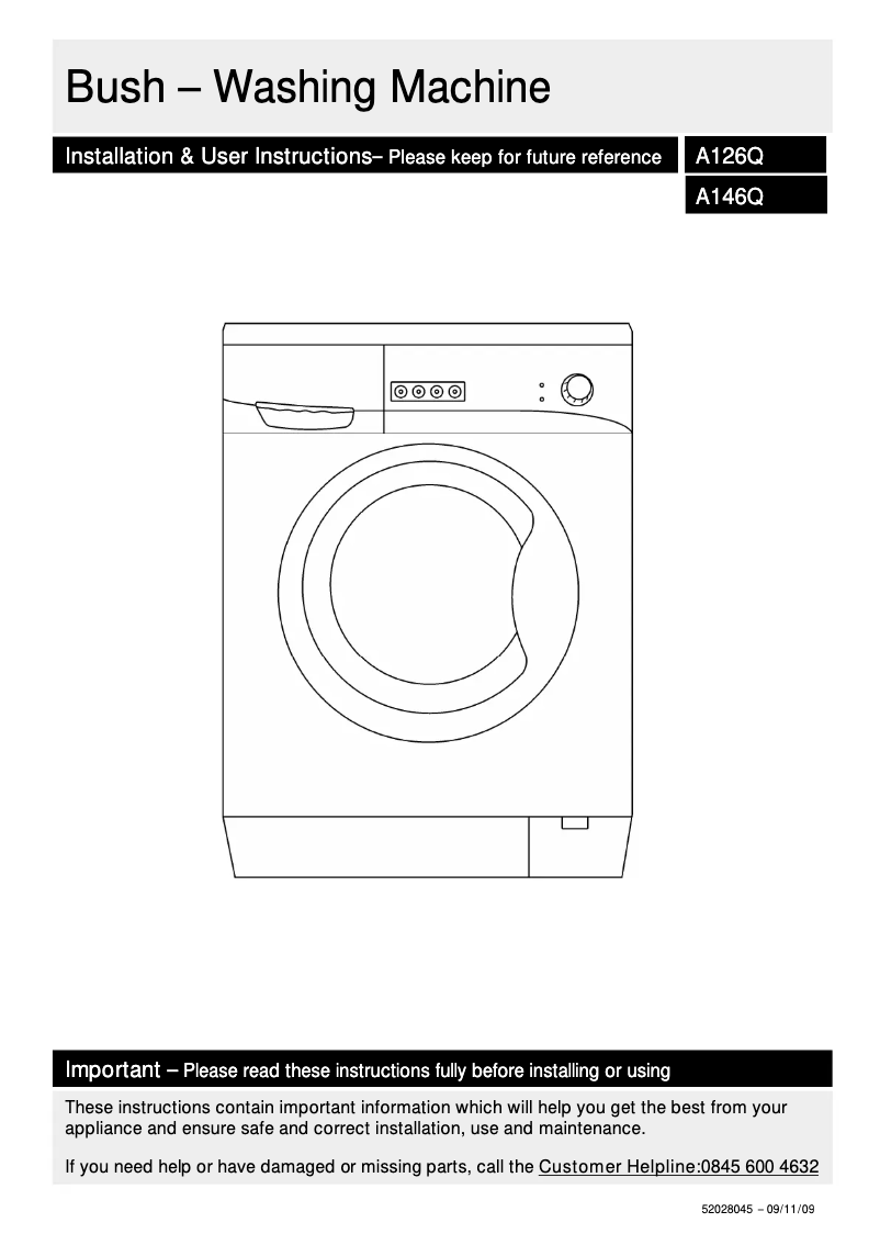 Page 1 of the manual User Manual Bush A146Q